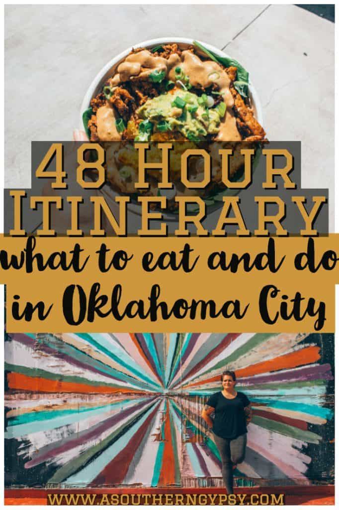 Looking for weekend getaways in Oklahoma? Check out this guide to see how to spend 48 Hours in Oklahoma City and you'll see why it's an underrated destination that deserves a spot on your list! #VisitOKC #SeeOKC #OKC #OklahomaCity #OKCitinerary 