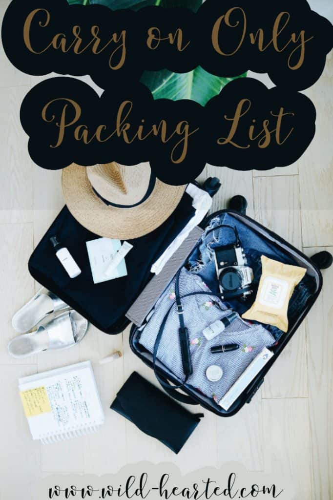 carry on only packing list