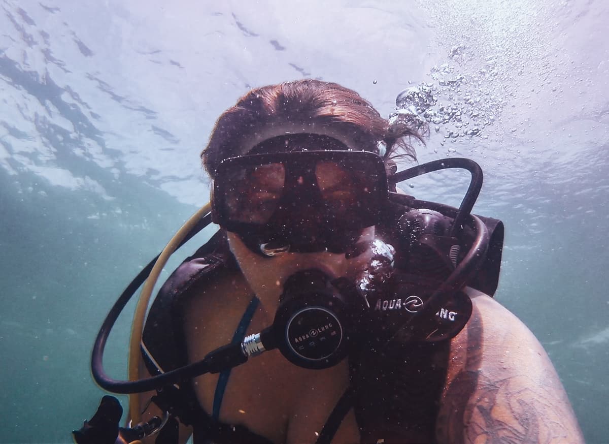 deerfield beach pier | ashley scuba diving selfie