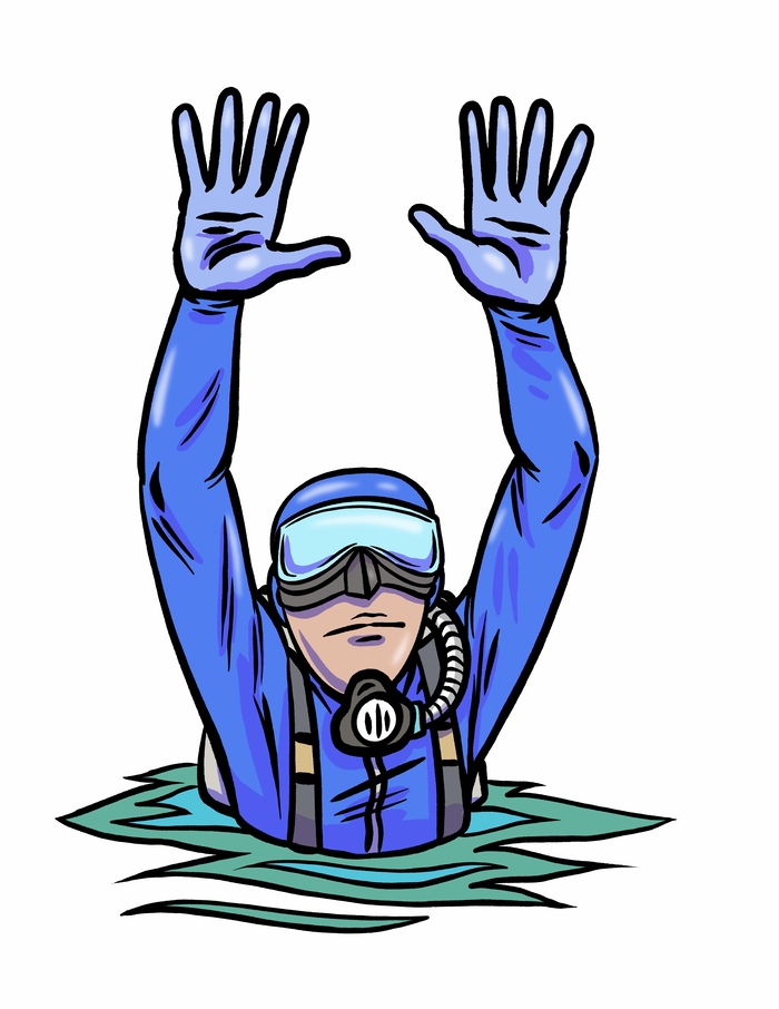 Scuba Hand Signals – Not OK (Surface)